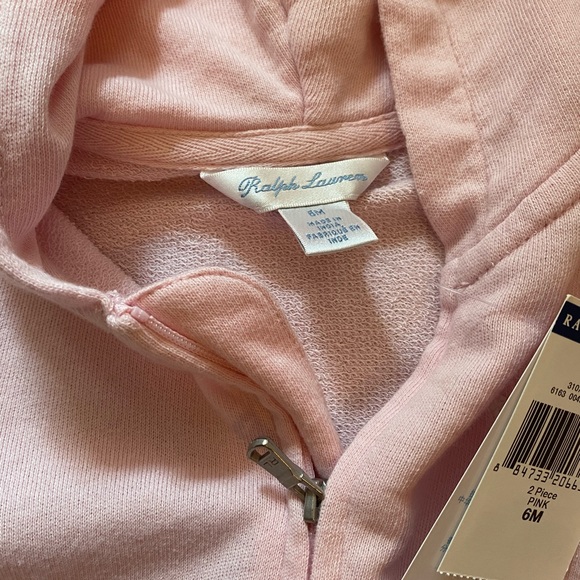 Ralph Lauren baby pink zip up hoodie 6 months - Picture 5 of 5